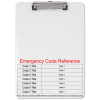 Emergency Code Reference Clipboard Front