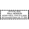 Illinois Notary Rectangular with Serrated Border