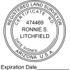 State of Arizona Land Surveyor with Expiration