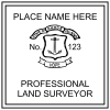 State of Rhode Island Land Surveyor Seal Stamp Seal Imprint