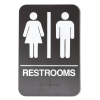 Brown Unisex ADA Braille Restrooms Sign