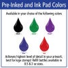 Pre-Inked available color options: Black, blue, green, purple, and red.
