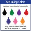 Self-Inking available color options: Black, green, purple, red, blue, pink, and orange. 