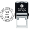 Impression of the Double Ring Custom Logo Round Stamp