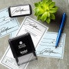 Example of the Medium Self-Inking Signature Custom Stamp in use on paper