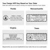 The varying stamps designs depending on state requirements