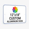 Custom Aluminum Sign 12" x 18" at an Angle to Show Thickness