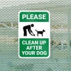 An Aluminum Sign to Please Clean Up After Your Dog