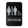 Black Unisex Handicap 9" x 6" ADA Braille Restroom Sign