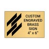 Horizontal Engraved Heavy Brass Signs 4" x 6"