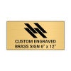 Horizontal Engraved Heavy Brass Signs 6" x 12"