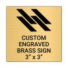 Square Engraved Heavy Brass Signs 3" x 3"