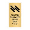 Vertical Engraved Heavy Brass Signs 4" x 2"