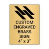 Vertical Engraved Heavy Brass Signs 4" x 3"