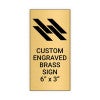 Vertical Engraved Heavy Brass Signs 6" x 3"