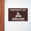 Engraved plastic sign displayed on a wall