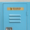 1x6 printed brass sign displayed on a locker