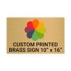 Horizontal Full Color Brass Signs 10" x 16"