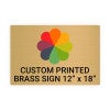 Horizontal Full Color Brass Signs 12" x 18"