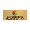Horizontal Full Color Brass Signs 6" x 14"