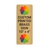 Vertical Full Color Brass Signs 10" x 4"