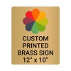 Vertical Full Color Brass Signs 12" x 10"