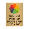 Vertical Full Color Brass Signs 14" x 10"
