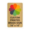 Vertical Full Color Brass Signs 16" x 10"