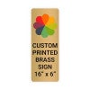Vertical Full Color Brass Signs 16" x 6"