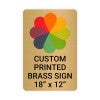 Vertical Full Color Brass Signs 18" x 12"