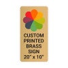 Vertical Full Color Brass Signs 20" x 10"