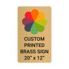Vertical Full Color Brass Signs 20" x 12"