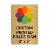 Vertical Full Color Brass Signs 3" x 2"