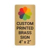 Vertical Full Color Brass Signs 4" x 2"