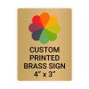 Vertical Full Color Brass Signs 4" x 3"