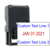 Self-Inking Top and Bottom Line Custom Date Stamp