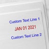 Self-Inking Top and Bottom Line Custom Date Stamp Imprint Examples on Envelopes