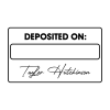 Deposited On with Custom Script Name Financial Stamp