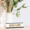 Boss Lady with Glitter Desk Plate