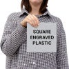 Person Holding A Square Custom Engraved Plastic Sign
