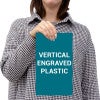 Person Holding A Vertical Engraved Plastic Signs