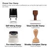 Comparison of self-inking, pre-inked, and wood-handle stamps for custom professional stamps.