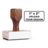Custom wood stamp 1" x 2" wood handle rubber stamp for logo or custom design