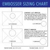 A view of how the two embosser impression sizes compare