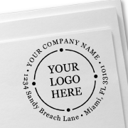 Orbital Round Logo Stamp
