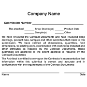 Submission Review Form Plan & Blueprint Stamp