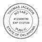 Oklahoma Round Notary Seal - Choose Stamp or Embosser