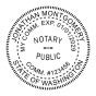Washington State Round Notary Seal - Choose Stamp or Embosser
