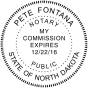 North Dakota Pink Round Notary Stamp