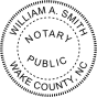 North Carolina Round Notary Seal - Choose Stamp or Embosser